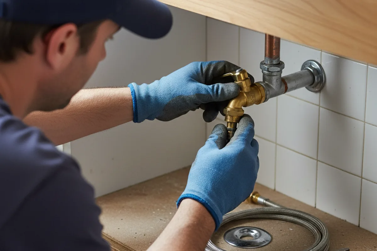 Shutoff valve and fitting work during Burst Pipe Repair in Bridgewater
